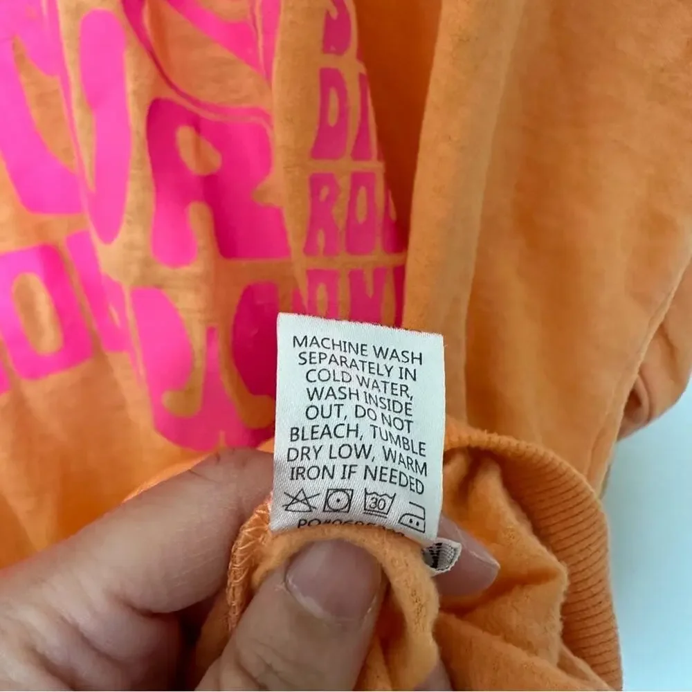 Show Me Your‎ Mumu Sweatshirt Womens XS Orange Oversized Graphic Print